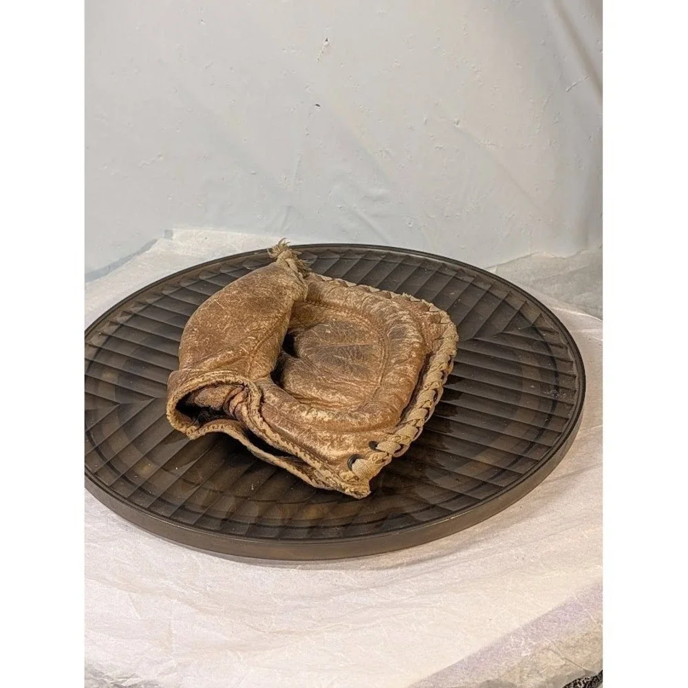 Vintage 1920s Antique Leather Baseball‎ Catchers Mitt Glove Rustic Sports Decor
